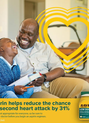 Bayer Aspirin Low Dose 81 mg, Enteric Coated Tablets, Doctor Recommended, Secondary Prevention of Cardiovascular Disease, 300 Safety Coated Tablets