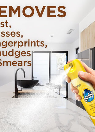 Pledge Enhancing Polish Spray, Wood Furniture & Stainless Steel Polish, Remove Dust and Fingerprints, Fast Shine and Protect, Prevent Scratches & Knicks - Lemon Scent, 9.7oz
