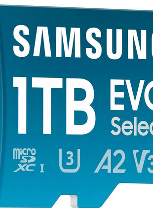 Samsung EVO Select 1TB microSDXC Memory Card + Adapter, Up to 160MB/s | UHS I, C10, U1, V10, A1, microSD for Mobile Phone, Smartphones, Nintendo Switch, and Tablets (MB-ME1T0SA/AM)