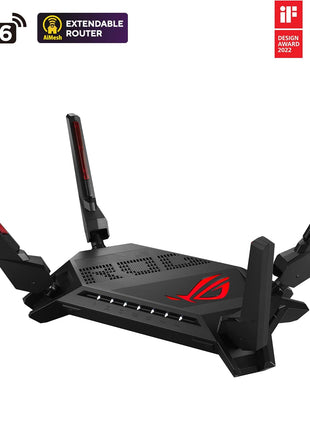 ASUS ROG Rapture WiFi 6 AX Gaming Router (GT-AX6000) Dual 2.5G WAN/LAN Ports, Quad-Core 2.0Ghz CPU, WAN Aggregation, AiMesh Compatible, Lifetime Internet Security, Instant Guard, Aura RGB