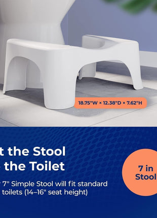 Squatty Potty Simple Curve Bathroom Toilet Stool 7" White | Squat Footrest Bathroom Stool for Improved Bowel Health and Natural Posture Lightweight with Sleek and Modern Design