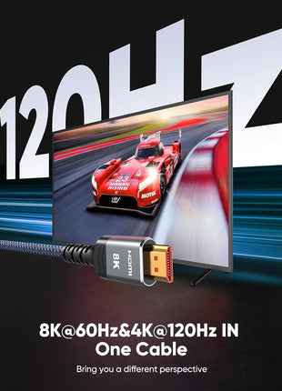 10K 8K HDMI 2.1 Cable 2-Pack 6.6FT, Highwings Certified 48Gbps Ultra High Speed Slim HDMI Cord,Support 4K@120Hz 8K@60Hz, HDCP 2.2&2.3, Dynamic HDR,eARC,DTS:X, Compatible with Roku TV/HDTV/PS5/Blu-ray