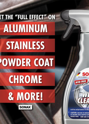 SONAX Wheel Cleaner Full Effect (230200) | Non-Acid Rim Cleaner | Color Changing Wheel Cleaner | Brake Dust Cleaner | Non-Acid Iron Remover | (500 ml or 16.9 fl. oz.)