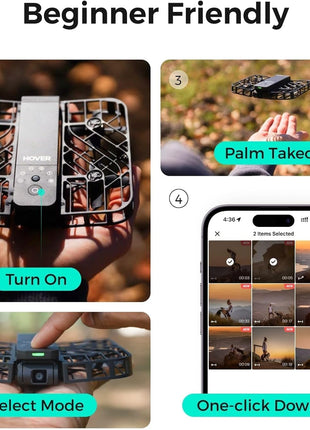 HOVERAir X1 Drone with Camera, Follow-me Drone with Self-Flying Mode | Foldable Mini Drone with HDR Video Capture, Palm Takeoff, Intelligent Flight Paths, Hands-Free Control Black (Combo)
