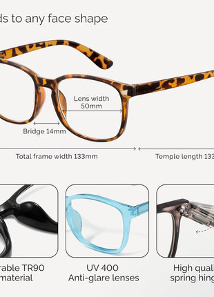 CCVOO Reading Glasses for Women/Men, Eyeglasses, Blue Light Readers for Women/Men, Computer Eye Glasses, Cheaters