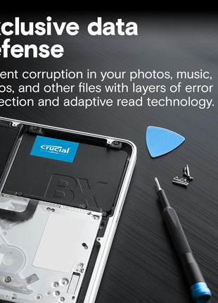 Crucial BX500 2TB 3D NAND SATA 2.5-Inch Internal SSD, up to 540MB/s - CT2000BX500SSD1, Solid State Drive | 2TB 3D NAND SSD with 540MB/s read and SATA III interface for booting, storage and multitasking