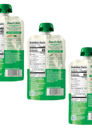 Beech-Nut Baby Food Pouches Variety Pack, Veggie Purees, 3.5 oz (18 Pack)