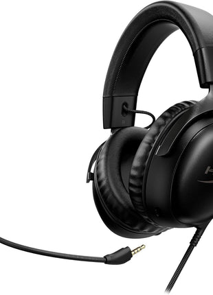 HyperX Cloud III 鈥?Wired Gaming Headset, PC, PS5, Xbox Series X|S, Angled 53mm Drivers, DTS Spatial Audio, Memory Foam, Durable Frame, Ultra-Clear 10mm Mic, USB-C, USB-A, 3.5mm 鈥?Black