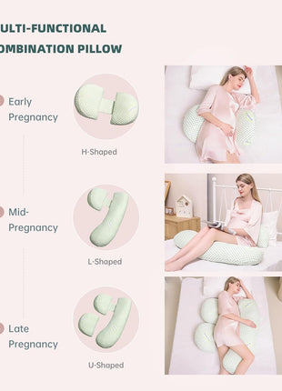 Oternal Pregnancy Pillow for Pregnant Women, Soft Pregnancy Body Pillow, Support for Back, Belly, Hips, Legs, Maternity Pillow with Detachable and Adjustable Pillow Cover
