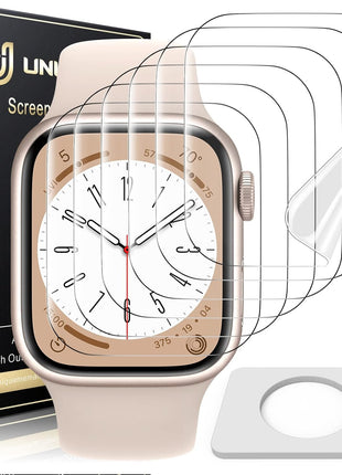 UniqueMe 6 Pack for Apple Watch Screen Protector 40mm, Apple Watch SE 3/SE 2/SE Series 6/5/4 Screen Protector [Upgrade Flexible Film] Anti-Scratch [Non-Bubbles] Soft HD TPU Clear Film for iWatch 40mm