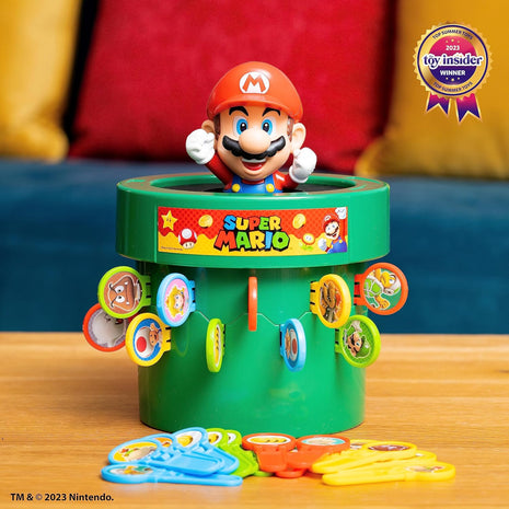 TOMY Pop Up Super Mario Game - Activities for Indoor Recess or Family Game Night - Officially Licensed Super Mario Toys for Kids - 2-4 Players - Ages 4 Years and Up
