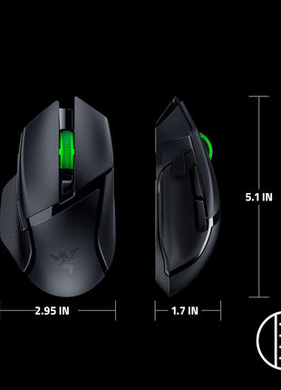 Razer Basilisk V3 X HyperSpeed Customizable Wireless Gaming Mouse: Mechanical Switches Gen-2-5G Advanced 18K Optical Sensor - Chroma RGB - 9 Programmable Controls - 285 Hr Battery - Classic Black