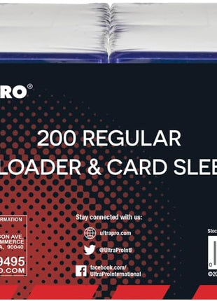Ultra PRO 3 inch x 4 inch Clear Regular Toploaders for Cards with Card Sleeves Bundle Standard Size 200ct Trading Baseball Toploader Card Sleeve Protectors