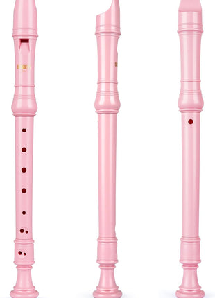 Sondery Soprano Recorder Instrument German Fingering Durable Beginner's Recorder Easy-to-Play Plastic Body Includes Fingering Chart Carry Pouch