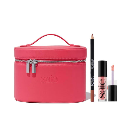 Saie Mini Fuschia Vanity Case Bundle, Lip Makeup Kit (3 ct)