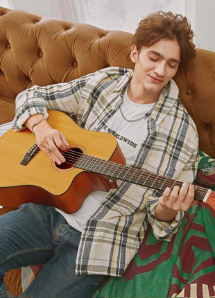Donner 41 Acoustic Guitar Bundle for Beginners Adults with Online Lesson, 4/4 Full Size Steel Acustica Guitarra with Gig Bag, Tuner, Strap, Strings, Picks, Capos, Cutaway, Natural, DAG 1C/DAD 110C