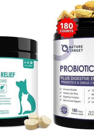 NATURE TARGET Dog Allergy Relief & Probiotics for Dogs 180 Bites