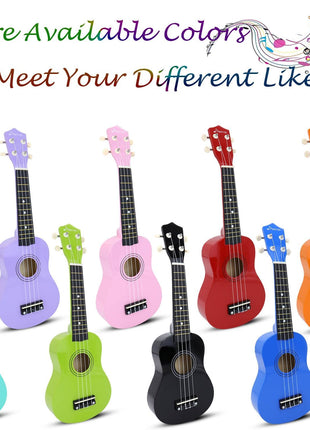 Soprano Ukulele for Kids 21 Inch Hawaiian Wood Ukelele Beginner Kit | Incl. Online Lesson Gig Bag Strap Nylon String Tuner Picks - Green Adult Starter Ukalalee Set Student Ukalelee Christmas Gift