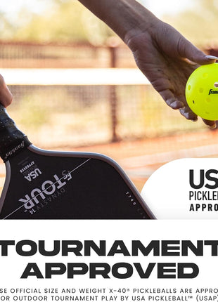 Franklin Sports X-40 Outdoor Pickleballs - Official Ball of USA Pickleball, APP Tour + US Open - Regulation Size