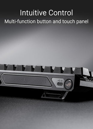 ASUS ROG Falchion Ace HFX Hall Effect Gaming Keyboard 65% TKL, Dual USB-C, Magnetic Switches, Rapid Trigger, Speed Tap, 8000 Hz Polling, Touch Panel, Portable, Protective Cover, PBT Keycaps - Black