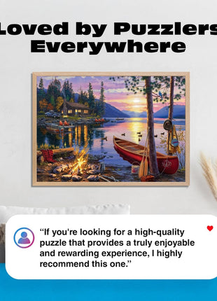 Buffalo Games - Darrell Bush Canoe Lake - 1000 Piece Puzzle for Adults | Made in USA, Perfect Snap Fit, Giftable, Frameable Art, Includes Poster, Recycled Board