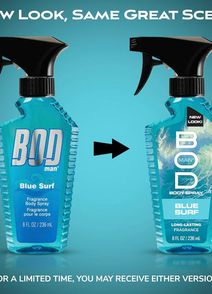BOD man Fragrance Body Spray, Blue Surf, 8 fl oz