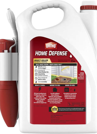 Ortho Home Defense Insect Killer for Indoor and Perimeter2 with Comfort Wand - Ready-To-Use Bug Spray, Kills Ants, Cockroaches & Spiders, 1.33 gal.