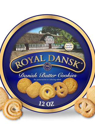 Royal Dansk Butter Cookies, Premium Assorted Cookies Made with Real Butter, Great for Sharing and Hosting, 12 oz