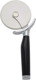 KitchenAid Classic Pizza Wheel with Sharp Blade For Cutting Through Crusts, Pies and More, Built In Finger Guard for Safety and Comfort Grip to Protect Fingers, Dishwasher Safe, 9 Inch, Black