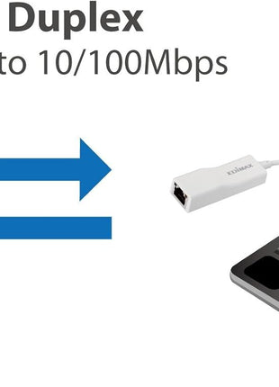 Edimax USB 2.0 Fast Ethernet LAN Adapter, USB to RJ45 100Mbps Network LAN Converter, Plug and Play, Windows, MacBook Pro/Air and More, EU-4208, White