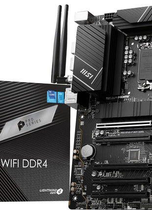 MSI PRO B760-P WiFi DDR4 ProSeries Motherboard - Supports 12th/13th/14th Gen Intel Processors, LGA 1700, DDR4, PCIe 4.0, M.2, 2.5Gbps LAN, USB 3.2 Gen2, HDMI/DP, Wi-Fi 6E, Bluetooth 5.3, ATX