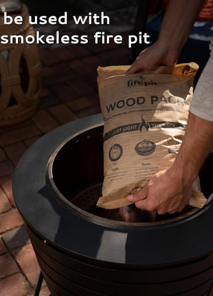 TIKI Wood Pellet Pack – 4-Pack Wood Pellets for Smokeless Fire Pits, Easy-to-Use Fire Pit Fuel for Outdoor Heating & Camping, 30+ Minute Full Flame Fire, Made in The USA