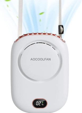 AOCOOLFAN Portable Neck Fan, Mini Small Personal Handheld Fan USB Rechargeable 3 Speed for Girls Boys Woman Eyelash Travel Home Office Outdoor (White)