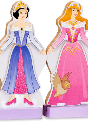 Melissa & Doug Disney Sleeping Beauty and Snow White Magnetic Dress-Up Wooden Doll Pretend Play Set (40+ pcs), Pretend Play & Preschool Toys for Kids Ages 3+