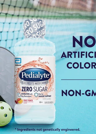 Pedialyte Electrolyte Water with Zero Sugar, Fruit Punch Hydration Drink