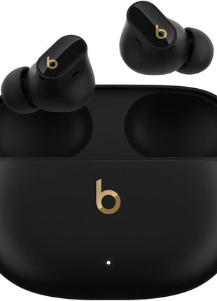 Beats Studio Buds + | True Wireless Noise Cancelling Earbuds, Enhanced Apple & Android Compatibility, Built-in Microphone, Sweat Resistant Bluetooth Headphones, Spatial Audio - Black/Gold