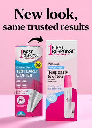 FIRST RESPONSE Comfort Check Pregnancy Test, 8 Count, Pink & White