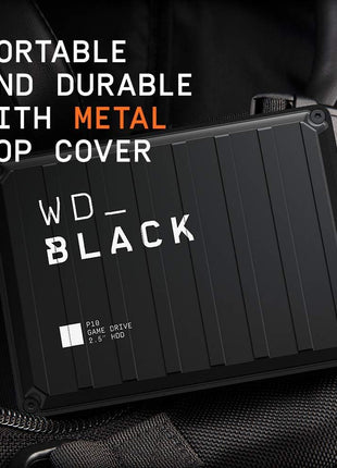 WD_Black 6TB P10 Game Drive, Portable External Hard Drive, Works with PlayStation, Xbox, & PC - WDBZ7D0060BBK-WESN
