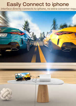 Mini Projector, CLOKOWE 2024 Upgraded Portable Projector with 9000 Lux and Full HD 1080P, Movie Projector Compatible with iOS/Android Phone/Tablet/Laptop/PC/TV Stick/Box/USB Drive/Game Console