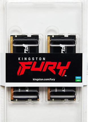 Kingston FURY Impact 32GB (2x16GB) 6400MT/s CL38 DDR5 SODIMM | Intel XMP 3.0 | Plug N Play | Laptop Memory | Kit of 2 | KF564S38IBK2-32