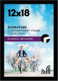 Americanflat 12x18 Poster Frame with Shatter Resistant Glass   Signature Collection   Gallery Style Frames Made of Engineered Wood   Photo Frame for Wall Display   Black