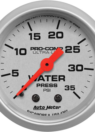 AUTO METER 4307 Ultra-Lite Mechanical Water Pressure Gauge