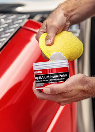 Mothers Mag & Aluminum Polish, 10 oz. – Brilliant Shine, Easy to Use, for All Uncoated & Unplated Metals Including Aluminum Wheels, Stainless Steel Trim and Exhaust Tips, Brass & More (05101)