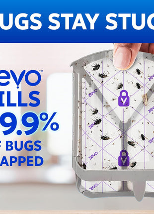 Zevo Flying Insect Trap Refill   for The Zevo MAx & Standard Indoor Fly Trap   Catch Gnats, House & Fruit Flies   Easy to Use   Mess Free Disposal (4 Refill Cartridges)
