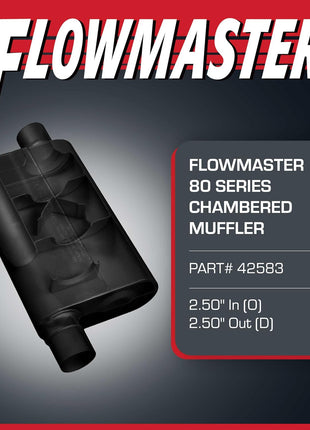Flowmaster 80 Series Chambered Muffler ??2.50 inch Offset In/Dual Out