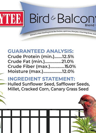 Kaytee Bird & Balcony Wild Bird Food No Mess Seed Blend for City Dwelling Birds Like Finches, Sparrows, Mourning Doves and More, 5 lb
