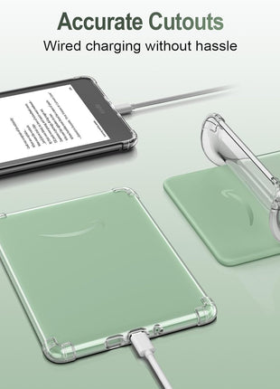 MoKo Clear Case for 6 inch All-New Kindle (11th Generation-2024/2022 Release), Ultra Clear Soft TPU Slim Flexible Transparent Skin Bumper Back Cover Shell for Kindle 11 2024