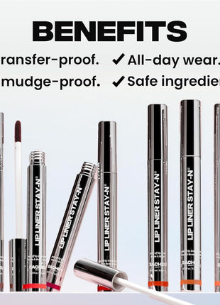 Sacheu Lip Liner STAY-N Peel Off Lip Stain, Longwear, p-INKED | Water-resistant, transfer & smudge-proof, lip tint with hyaluronic acid & vitamin E for conditioning benefits, matte finish