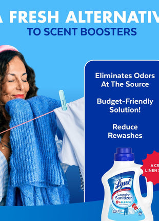 Lysol Laundry Sanitizer Additive, Bacteria Causing Laundry Odor Eliminator, Detergent Additive, Crisp Linen, 90oz