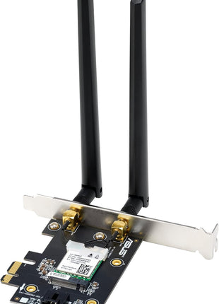 ASUS AX1800 PCIe WiFi Adapter (PCE-AX1800) - WiFi 6, Bluetooth 5.2, Ultra-Low Latency Wireless, 2 External Antenna, Supporting Total Data Rate up to 1800Mbps, WPA3 Network Security, OFDMA and MU-MIMO